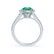 AMELIA - Lab Grown Emerald & Diamond 18k White Gold Halo Ring Engagement Ring Lily Arkwright