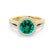AMELIA - Lab Grown Emerald & Diamond 18k Yellow Gold Halo Ring Engagement Ring Lily Arkwright