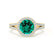 AMELIA - Lab Grown Emerald & Diamond 18k Yellow Gold Halo Ring Engagement Ring Lily Arkwright