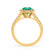 AMELIA - Lab Grown Emerald & Diamond 18k Yellow Gold Halo Ring Engagement Ring Lily Arkwright