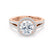 AMELIA - Round Moissanite & Diamond 18k Rose Gold Halo Ring Engagement Ring Lily Arkwright