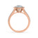 AMELIA - Round Moissanite & Diamond 18k Rose Gold Halo Ring Engagement Ring Lily Arkwright
