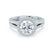 AMELIA - Round Moissanite & Diamond 18k White Gold Halo Ring Engagement Ring Lily Arkwright