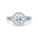 AMELIA - Round Moissanite & Diamond 18k White Gold Halo Ring Engagement Ring Lily Arkwright