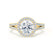 AMELIA - Round Moissanite & Diamond 18k Yellow Gold Halo Ring Engagement Ring Lily Arkwright