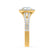AMELIA - Round Moissanite & Diamond 18k Yellow Gold Halo Ring Engagement Ring Lily Arkwright