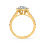 AMELIA - Round Lab Diamond 18k Yellow Gold Halo Ring Engagement Ring Lily Arkwright