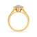 AMELIA - Round Moissanite & Diamond 18k Yellow Gold Halo Ring Engagement Ring Lily Arkwright
