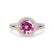 AMELIA - Lab Grown Pink Sapphire & Diamond 18k Rose Gold Halo Ring Engagement Ring Lily Arkwright