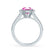AMELIA - Lab Grown Pink Sapphire & Diamond 18k White Gold Halo Ring Engagement Ring Lily Arkwright