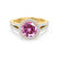 AMELIA - Lab Grown Pink Sapphire & Diamond 18k Yellow Gold Halo Ring Engagement Ring Lily Arkwright