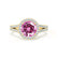 AMELIA - Lab Grown Pink Sapphire & Diamond 18k Yellow Gold Halo Ring Engagement Ring Lily Arkwright
