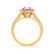 AMELIA - Lab Grown Pink Sapphire & Diamond 18k Yellow Gold Halo Ring Engagement Ring Lily Arkwright