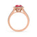 AMELIA - Lab Grown Red Ruby & Diamond 18k Rose Gold Halo Ring Engagement Ring Lily Arkwright