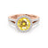 AMELIA - Lab Grown Yellow Sapphire & Diamond 18k Rose Gold Halo Ring Engagement Ring Lily Arkwright