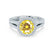 AMELIA - Lab Grown Yellow Sapphire & Diamond 18k White Gold Halo Ring Engagement Ring Lily Arkwright
