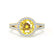 AMELIA - Lab Grown Yellow Sapphire & Diamond 18k Yellow Gold Halo Ring Engagement Ring Lily Arkwright