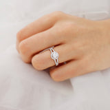 AMELIA - Chatham® Lab Grown Blue Sapphire & Diamond 18k Rose Gold Halo Ring