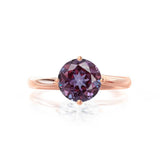 ANNORA - Chatham® Alexandrite 18k Rose Gold Twist Solitaire Ring Engagement Ring Lily Arkwright