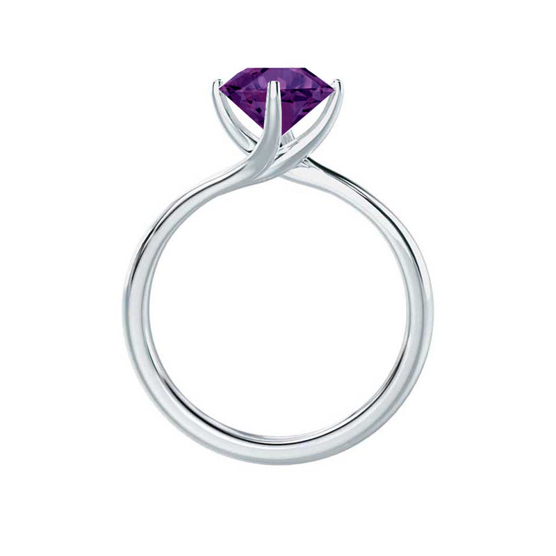 ANNORA - Chatham® Alexandrite 18k White Gold Twist Solitaire Ring Engagement Ring Lily Arkwright