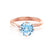 ANNORA - Chatham® Aqua Spinel 18k Rose Gold Twist Solitaire Ring Engagement Ring Lily Arkwright