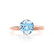 ANNORA - Chatham® Aqua Spinel 18k Rose Gold Twist Solitaire Ring Engagement Ring Lily Arkwright