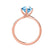 ANNORA - Chatham® Aqua Spinel 18k Rose Gold Twist Solitaire Ring Engagement Ring Lily Arkwright