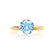 ANNORA - Chatham® Aqua Spinel 18k Yellow Gold Twist Solitaire Ring Engagement Ring Lily Arkwright