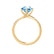 ANNORA - Chatham® Aqua Spinel 18k Yellow Gold Twist Solitaire Ring Engagement Ring Lily Arkwright