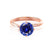 ANNORA - Chatham® Blue Sapphire 18k Rose Gold Twist Solitaire Ring Engagement Ring Lily Arkwright