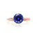ANNORA - Chatham® Blue Sapphire 18k Rose Gold Twist Solitaire Ring Engagement Ring Lily Arkwright