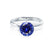 ANNORA - Chatham® Blue Sapphire 18k White Gold Twist Solitaire Ring Engagement Ring Lily Arkwright
