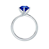 ANNORA - Chatham® Blue Sapphire 18k White Gold Twist Solitaire Ring Engagement Ring Lily Arkwright