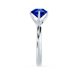 ANNORA - Chatham® Blue Sapphire 18k White Gold Twist Solitaire Ring Engagement Ring Lily Arkwright