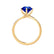 ANNORA - Chatham® Blue Sapphire 18k Yellow Gold Twist Solitaire Ring Engagement Ring Lily Arkwright