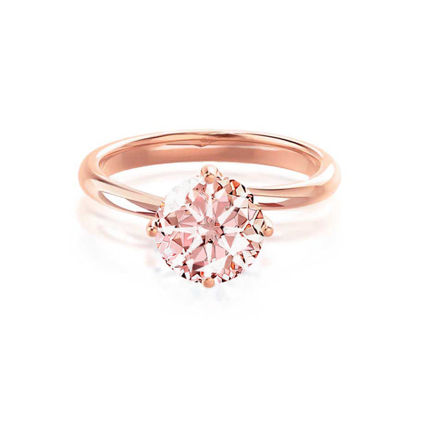 ANNORA - Chatham® Champagne Sapphire 18k Rose Gold Twist Solitaire Ring Engagement Ring Lily Arkwright