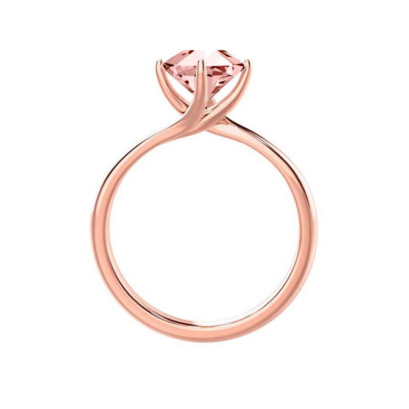 ANNORA - Chatham® Champagne Sapphire 18k Rose Gold Twist Solitaire Ring Engagement Ring Lily Arkwright