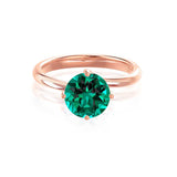 ANNORA - Chatham® Emerald 18k Rose Gold Twist Solitaire Ring Engagement Ring Lily Arkwright