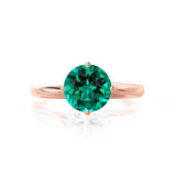 ANNORA - Chatham® Emerald 18k Rose Gold Twist Solitaire Ring Engagement Ring Lily Arkwright