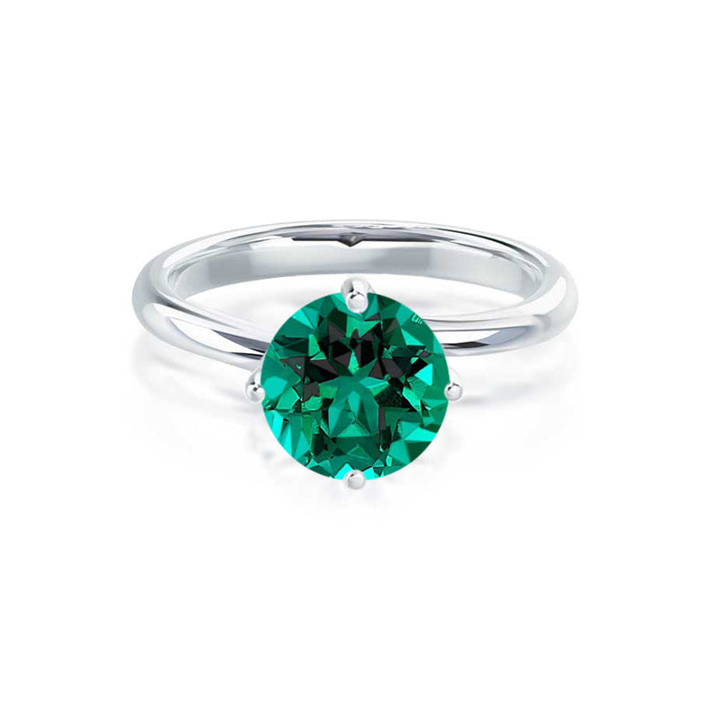 ANNORA - Chatham® Emerald 950 Platinum Twist Solitaire Ring Engagement Ring Lily Arkwright