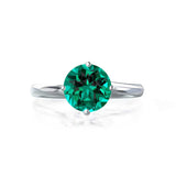 ANNORA - Chatham® Emerald 950 Platinum Twist Solitaire Ring Engagement Ring Lily Arkwright