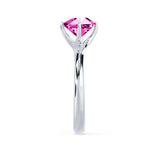 ANNORA - Chatham® Pink Sapphire Platinum 950 Twist Solitaire Ring Engagement Ring Lily Arkwright