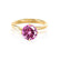 ANNORA - Chatham® Pink Sapphire 18k Yellow Gold Twist Solitaire Ring Engagement Ring Lily Arkwright