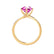 ANNORA - Chatham® Pink Sapphire 18k Yellow Gold Twist Solitaire Ring Engagement Ring Lily Arkwright