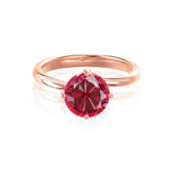 ANNORA - Chatham® Ruby 18k Rose Gold Twist Solitaire Ring Engagement Ring Lily Arkwright