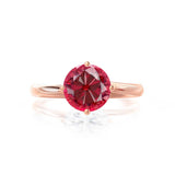 ANNORA - Chatham® Ruby 18k Rose Gold Twist Solitaire Ring Engagement Ring Lily Arkwright