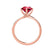 ANNORA - Chatham® Ruby 18k Rose Gold Twist Solitaire Ring Engagement Ring Lily Arkwright