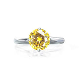 ANNORA - Chatham® Yellow Sapphire Platinum 950 Twist Solitaire Ring Engagement Ring Lily Arkwright