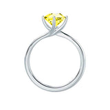 ANNORA - Chatham® Yellow Sapphire Platinum 950 Twist Solitaire Ring Engagement Ring Lily Arkwright