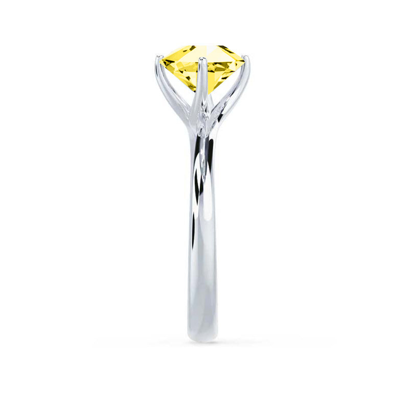 ANNORA - Chatham® Yellow Sapphire 18k White Gold Twist Solitaire Ring Engagement Ring Lily Arkwright